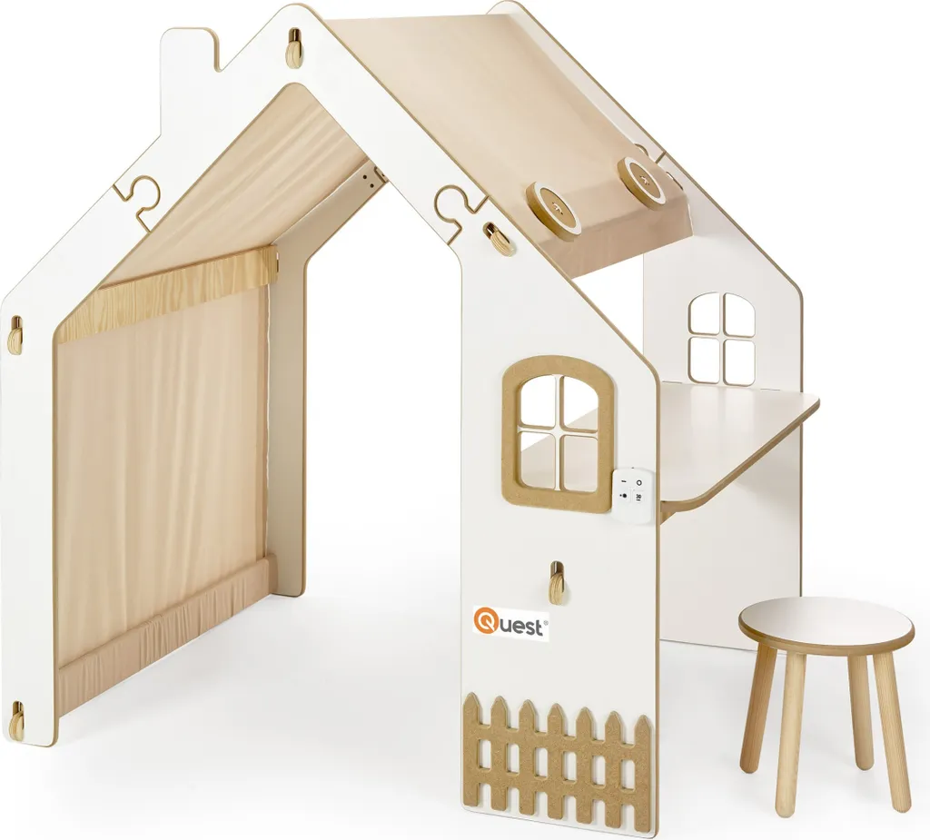 QUEST PVC Kinderspielhaus Aus Holz Mit Schreibtisch Und LED Beleuchtung Natural 6 QUEST PVC Kinderspielhaus Aus Holz Mit Schreibtisch Und LED Beleuchtung Natural – Bild 4