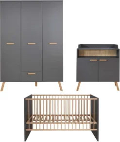 Trendteam Babyzimmer 3-teilige Kombination Mats Grau Melamin -Barbie Store cb3757b733cf6e696262e095cde9a97b