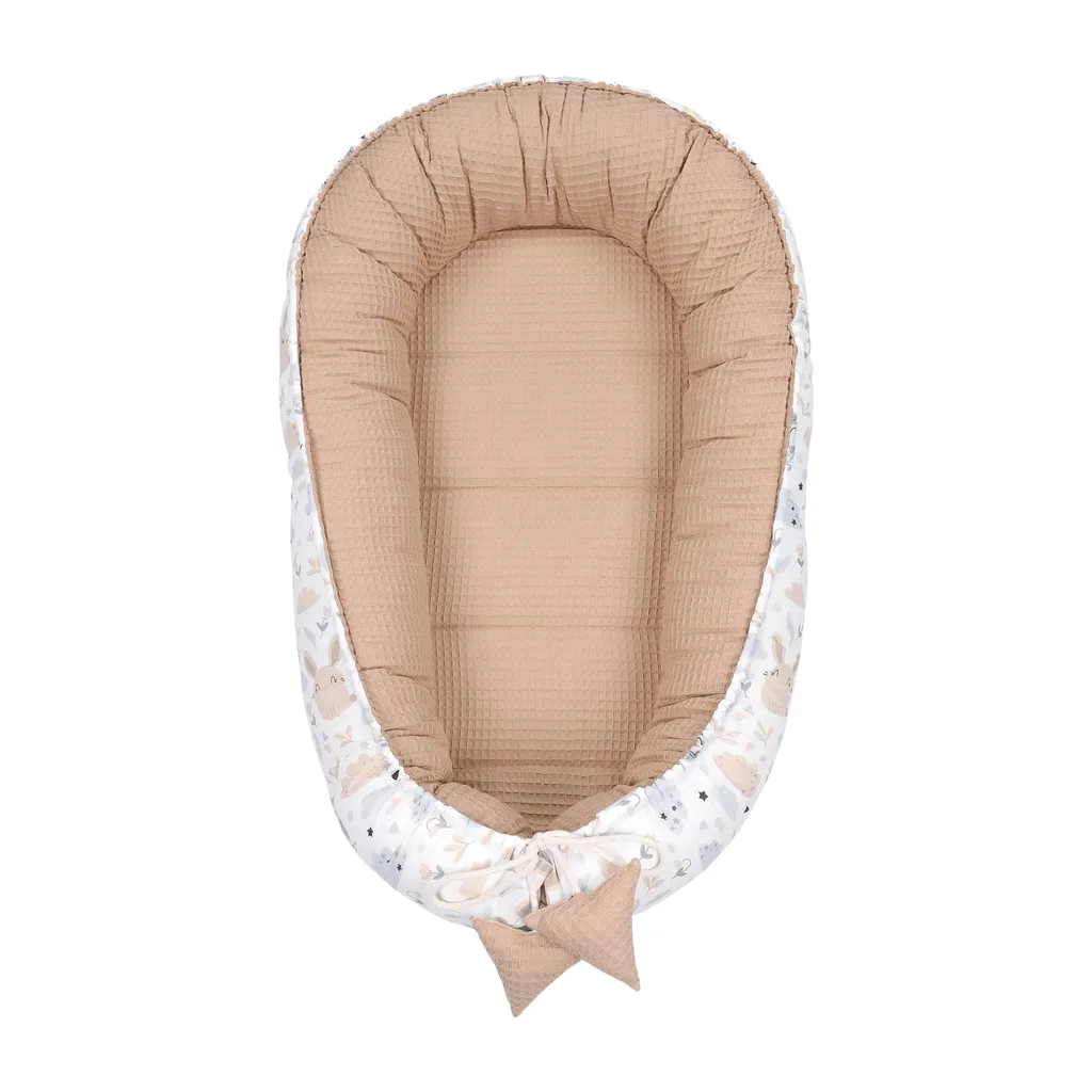 Babynestchen Set Neugeborene 90x50 Cm Waffelbaumwolle - Kuschelnest Baby Nestchen 5-teilig Kokon Eule Braun 6 Babynestchen Set Neugeborene 90x50 Cm Waffelbaumwolle - Kuschelnest Baby Nestchen 5-teilig Kokon Eule Braun – Bild 4