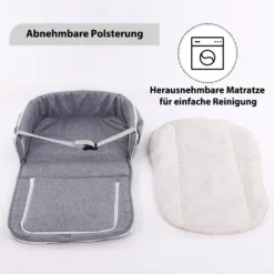 JOYCUTE - 2 In 1 Babynest, Reisebett Bzw. Reisetasche, Faltbare Krippe, Nestchen, Grau -Barbie Store cd0d445563490f8a1256844feed06f07