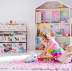 Relaxdays Kinderregal Mit 6 Aufbewahrungsboxen -Barbie Store d214cc87824631b2d621e1775819c814