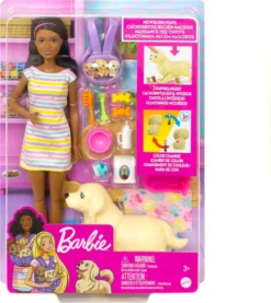 Barbie Puppe (brünett) Mit Hund & Welpen, Set Inkl. Zubehör -Barbie Store d23acd8218d39609fed160a3ca64840c