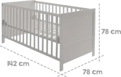 Roba Kombi-Kinderbett 'Sternenzauber Grau', 70 X 140 Cm, Taupe, 3-fach Verstellbar, Schlupfsprossen Umbaubar Zum Juniorbett -Barbie Store d23cdc4f712e6ff5da6d96ea45433bdd