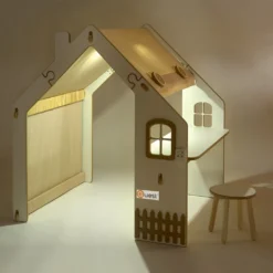 QUEST PVC Kinderspielhaus Aus Holz Mit Schreibtisch Und LED Beleuchtung Natural 13 QUEST PVC Kinderspielhaus Aus Holz Mit Schreibtisch Und LED Beleuchtung Natural -Barbie Store d24848d0aae20b954f34ca01dedb2c7c