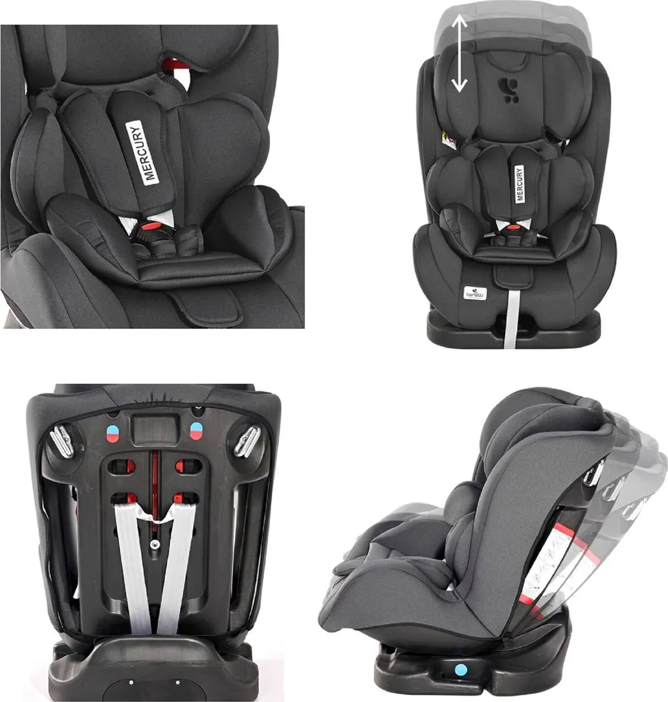 Lorelli Kindersitz Mercury Gruppe 0+/1/2/3 (0 - 36kg) Verstellbar Kissen Reboard Schwarz Uni 7 Lorelli Kindersitz Mercury Gruppe 0+/1/2/3 (0 - 36kg) Verstellbar Kissen Reboard Schwarz Uni – Bild 5