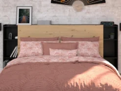 Bettkopfteil Mit Stauraum - L. 160 Cm - Naturfarben & Schwarz - FERDI -Barbie Store d6e511259580023d542c75c86e0dd7b3