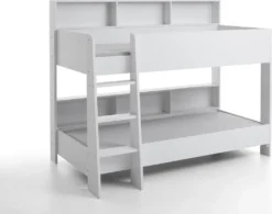 Relita Etagenbett SWAY Mit 2 X Liegeflächen 90x200 Cm, Inkl. Bodenplatte Und Regalen, Ausführung Spanplatte WeißNachbildung