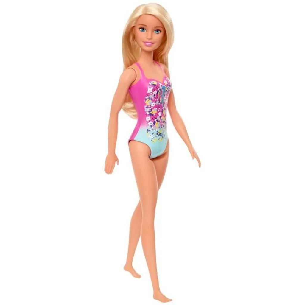 MATTEL GHW37 Barbie Beach Puppe Mit Badeanzug Im Blumenmuster 3 MATTEL GHW37 Barbie Beach Puppe Mit Badeanzug Im Blumenmuster