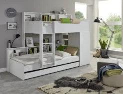 RELITA Etagenbett Sina Mit 2 Liegeflächen á 90 X 200 Cm, Inkl. Bodenplatten Als Auflage Für Die Matratzen, Inkl. Kleiderschrank (ohne Bettschublade)