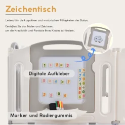Laufgitter Baby, Laufstall Faltbar, Mit Zeichenbrett Pinsel Rutsche Schaukel Basketballkorb Kunststoff Schutzgitter Absperrgitter Drinnen Draußen Krabbelgitter Für Kinder -Barbie Store d7d33f3e7525da06ee8a47604dd25514