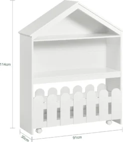 SoBuy KMB52-W Kinderregal Set 2-teilig Aufbewahrungsregal Für Kinder Spielzeugregal Bücherregal Mit Rollen Kinder Spielzeug-Organizer Regal Kinderzimmer Möbel BHT Ca.: 91x114x30cm -Barbie Store d8804e802d70862a9b9182b18af7a512
