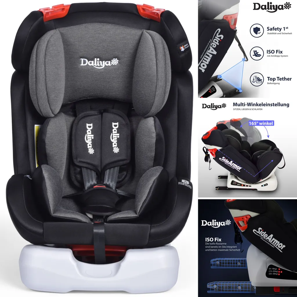 Daliya® Sitorino Kinderautositz 0-36KG Schwarz, Mitwachsender Autositz, Kindersitz GR. 0+1+2+3, Isofix Fix, Top Tether, 5 Punkt Sicherheitsgurt, 2x Isofix Einbauhilfe…… 3 Daliya® Sitorino Kinderautositz 0-36KG Schwarz, Mitwachsender Autositz, Kindersitz GR. 0+1+2+3, Isofix Fix, Top Tether, 5 Punkt Sicherheitsgurt, 2x Isofix Einbauhilfe……