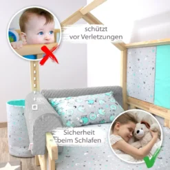Bettkantenschutz Für Kinderbetten 90 Cm - Schutz Für Bettrahmen Kantenschutz Kinder Babybett Hellgrau Minky -Barbie Store d9ab33befc75aa569f270bda1b137de6