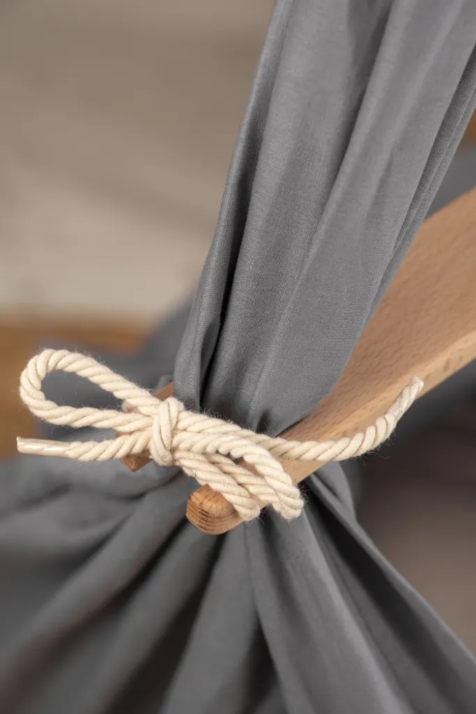 Federwiege Für Babys Inkl. Hängematte & Feder | Pflegeleicht | Anthrazit 7 Federwiege Für Babys Inkl. Hängematte & Feder | Pflegeleicht | Anthrazit – Bild 5