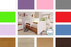 Kinderbett HAPPY 160x80 Mit Matratze, Schublade, Rausfallschutz & Lattenrost In Weiß - Einhorn - Jungen Mädchen Bett -Barbie Store db65370152c67be09b97f15e540365f6