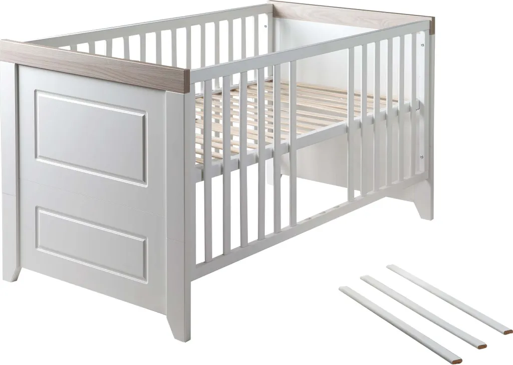 Roba Kombi-Kinderbett 'Felicia', 70 X 140 Cm, Weiß, Höhenverstellbar, 3 Schlupfsprossen, Umbaubar 7 Roba Kombi-Kinderbett 'Felicia', 70 X 140 Cm, Weiß, Höhenverstellbar, 3 Schlupfsprossen, Umbaubar – Bild 5