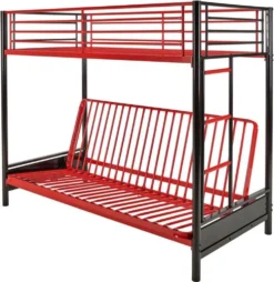 Hochbett Mit Schlafsofa - 90 X 190 Cm - Metall - Rot & Schwarz - MODULO V 8 Hochbett Mit Schlafsofa - 90 X 190 Cm - Metall - Rot & Schwarz - MODULO V -Barbie Store dd25f8dd6fbd3c96689db486603f3061