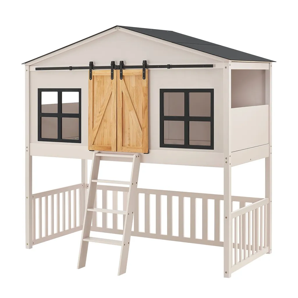 Juskys Kinderbett Farmhaus 90 X 200 Cm Mit Treppe, Dach & Fenster – Hochbett Rosa Für Kinder – Lattenrost Bis 150 Kg – Hausbett Aus Massivholz 3 Juskys Kinderbett Farmhaus 90 X 200 Cm Mit Treppe, Dach & Fenster – Hochbett Rosa Für Kinder – Lattenrost Bis 150 Kg – Hausbett Aus Massivholz
