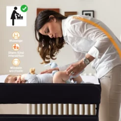 COSTWAY Wickeltisch Klappbar Wickelkombination Mit Aufbewahrungskorb & Zubehör Zum Wickeln & Kleidungwechseln Wickelkombi Rückenschonend Schwarz -Barbie Store dd91a35f82678cad988b3b02d4699f19