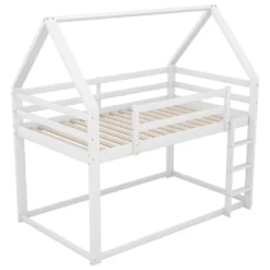 Merax Etagenbett 90x200 Cm Kinderbett Mit Leiter, 2 Einzelbetten Hochbett Für Kinder, Kiefernholzbett, Weiß -Barbie Store dd95677385985bb71e0b5a53bb3da347