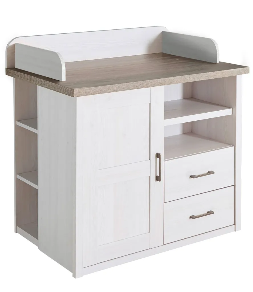 Luca Wickelkommode Inkl. Aufsatz Pinie Weiß / Trüffel 8 Luca Wickelkommode Inkl. Aufsatz Pinie Weiß / Trüffel – Bild 6