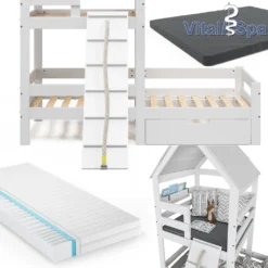 VitaliSpa Spielturmbett + 2 Matratzen Teddy Weiß 208 X 235 X 108 Cm Massivholz 13 VitaliSpa Spielturmbett + 2 Matratzen Teddy Weiß 208 X 235 X 108 Cm Massivholz -Barbie Store df4af0234d6d9dca91b7561f0e91d868