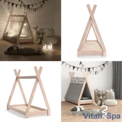 VitaliSpa Kinderbett Tipi Natur 140 X 137 X 70 Cm Massivholz -Barbie Store e01ad25c34a918214c193f61a96339c3