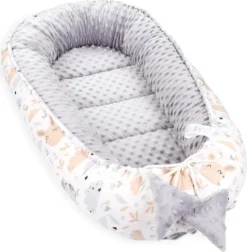 Babynestchen Set Neugeborene 90x50 Cm Minky - Kuschelnest Baby Nestchen 5-teilig Kokon Eule Hellgrau -Barbie Store e0bc49de81b3f00f13c3bc0143d708ff