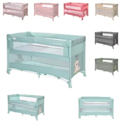 Lorelli Baby Reisebett Up´n Down, Öffnung, 2 Ebenen, Tragetasche, Mit Rädern Blau