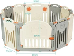 COSTWAY Laufgitter Laufstall Baby, Absperrgitter Aus Kunststoff, Krabbelgitter Faltbar, Spielzaun Fuer Kinder, Schutzgitter Mit Tuer Und Spielzeugboard -Barbie Store e3b8a73880803bb38d47461007d1a0c3