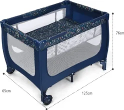 COSTWAY 2 In 1 Reisebett & Laufstall Klappbar, 120 X 60cm Kinderbett, 2 Ebenen Babybett Mit Matratze Und Tragetasche (Blau) -Barbie Store e45aff3896525397796359abc966d6c0