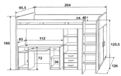 Hochbett Enri 90*200 Cm Weiß Mit Frehtürenschrank Und Schreibtisch Regal Kinderzimmer Spielbett Kinderbett -Barbie Store e6e5ed817db9dc8a5f7716505f90f1f8