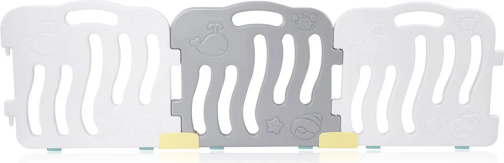 Baby Vivo Laufgitter Aus Kunststoff 12 Elemente Mit Tür In Grau / Weiß - Milo 11 Baby Vivo Laufgitter Aus Kunststoff 12 Elemente Mit Tür In Grau / Weiß - Milo – Bild 9