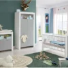 Trendteam Babyzimmer 4-teilige Kombination Pia Weiß Melamin/Lichtgrau Melamin