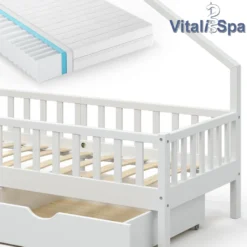 VitaliSpa Kinderbett + Schubladen+ Matratze Noemi Weiß 93 X 208 X 155 Cm Massivholz -Barbie Store e7e9d7efa22a6d0e1ef9da7ae3c31365