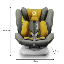 Lionelo Bastiaan One Kindersitz 360° Drehbar Autokindersitz Mit ISOFIX 0-36 Kg Gelb -Barbie Store e84b2535ce5a1498c1095a771c53b4f5