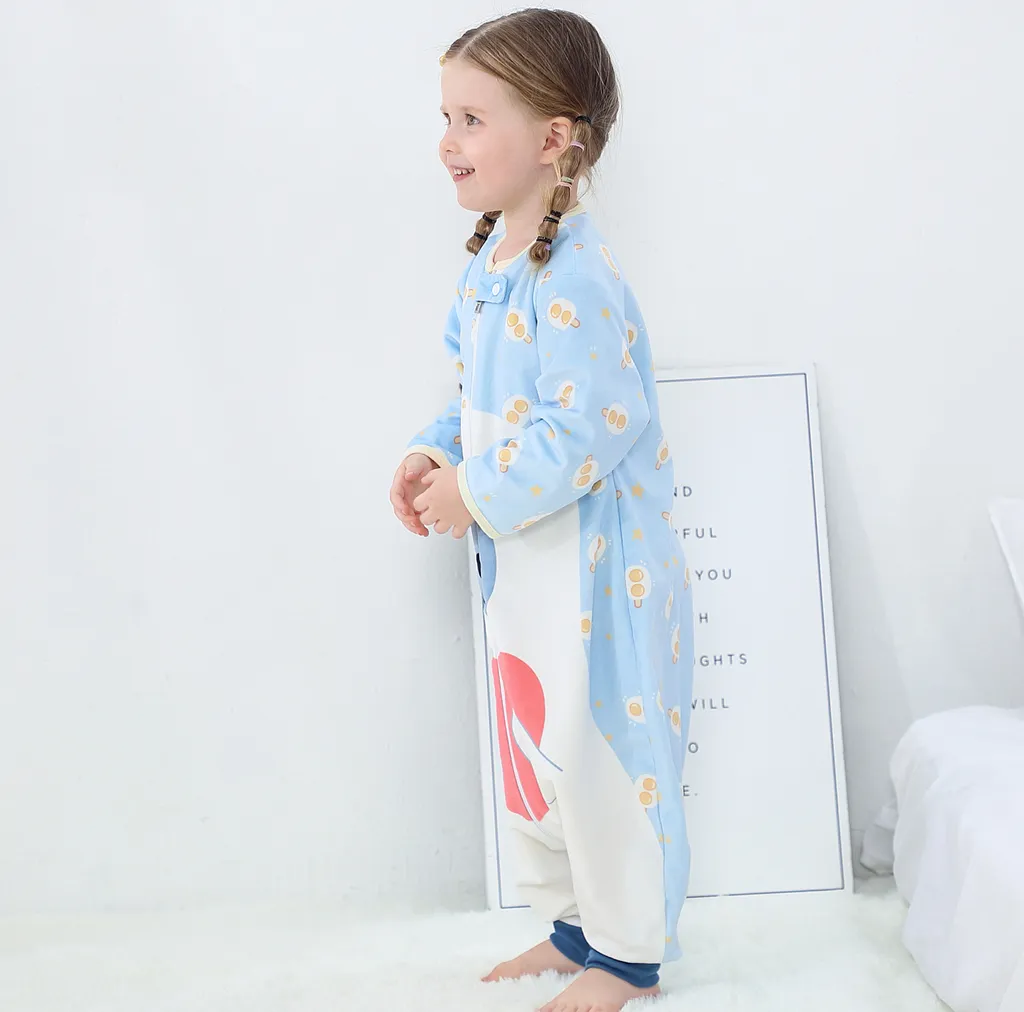 Topchances Baby Schlafsack Neugeboren Winter Leichter Langarm Kinderschlafsack Flanell Cartoon Schlafsack Mit Beinen Outdoor Camping Jungen Mädchen 1-7 Jahre Alt,Hellblau,L 5 Topchances Baby Schlafsack Neugeboren Winter Leichter Langarm Kinderschlafsack Flanell Cartoon Schlafsack Mit Beinen Outdoor Camping Jungen Mädchen 1-7 Jahre Alt,Hellblau,L – Bild 3