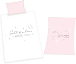 Kleiner Schatz -Bettwäsche-Set Flanell Und Decke Herding, Rosa