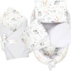 Babynestchen Set Neugeborene - Kuschelnest Baby Nestchen Bett Set 5- Teilig Kokon Babyhörnchen Baumwolle Hellgrau Mit Eulen Und Hasen Motiv -Barbie Store ec0d6904899a66091f82172a22423911