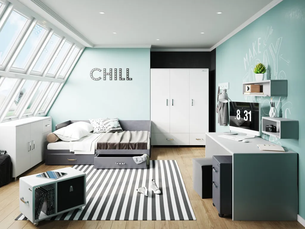 Miami Kombi-Kinderbett 70x140cm, 3x Höhenverstellbar, Flachstäbe Inkl 3 Schlupfprossen 10 Miami Kombi-Kinderbett 70x140cm, 3x Höhenverstellbar, Flachstäbe Inkl 3 Schlupfprossen – Bild 8