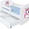 Kinderbett HAPPY 160x80 Mit Matratze, Schublade, Rausfallschutz & Lattenrost In Weiß - Einhorn - Jungen Mädchen Bett -Barbie Store edf3efefa0f8a876c245cbd3830d0e15