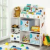 SONGMICS Kinderzimmerregal Kinderregal Bücherregal Für Kinder Mit 2 Boxen Spielzeug-Organizer Multifunktionale Ablage Mit 2 Aufbewahrungsboxen Weiß GKR42WT