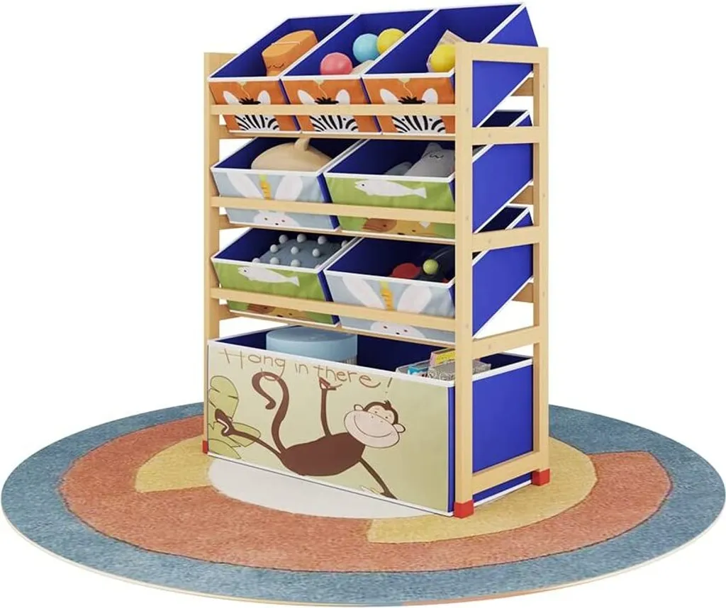 Dripex 64 X 28 X 81 Cm Kinder Regal, Spielzeugregal Mit 8 Boxen Kinderzimmerregal Aufbewahrungsregal Für Kinder Junge 10 Dripex 64 X 28 X 81 Cm Kinder Regal, Spielzeugregal Mit 8 Boxen Kinderzimmerregal Aufbewahrungsregal Für Kinder Junge – Bild 8