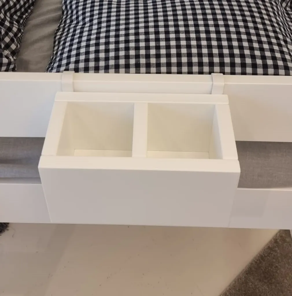 Doppel-Ablage-Boxen Hängeboxen Für Hochbetten, Weiss 4 Doppel-Ablage-Boxen Hängeboxen Für Hochbetten, Weiss – Bild 2