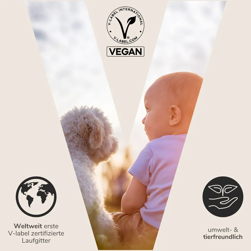 Sämann Laufgitter 100x100 Cm Mit Einlage - Stufenlos Höhenverstellbar Laufstall Baby Buche Weiß - Dots Grey 8 Sämann Laufgitter 100x100 Cm Mit Einlage - Stufenlos Höhenverstellbar Laufstall Baby Buche Weiß - Dots Grey – Bild 6