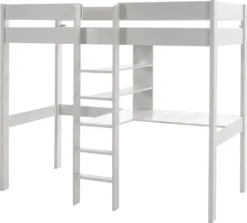 Vipack Hochbett Pino Mit Schreibplatte Und Sesselbett - Kiefer Massiv Weiß Lackiert, Maße: 208 Cm X 175 Cm X 206 Cm; PIOLZB14 -Barbie Store f1d2eae86b00b9d3c30f44061591ec72
