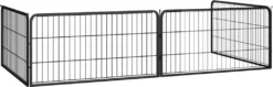 VidaXL 4-tlg. Hundelaufstall Schwarz 100x50cm Stahl Pulverbeschichtung -Barbie Store f2fd7fb48d27d7db79dc84738c294a31