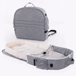 JOYCUTE - 2 In 1 Babynest, Reisebett Bzw. Reisetasche, Faltbare Krippe, Nestchen, Grau