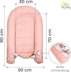 Babynest Neugeborene Nestchen Baby 90x50 Cm - Kokon Handmade Zweiseitig Aus Baumwolle Waffel Mit Babynestchen Wilde Rose Rosa -Barbie Store f5f535d17cde3b158328ca7ab6fd81ce