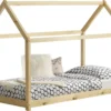 [en.casa] Kinderbett 90x200cm Haus Holz Natur Bettenhaus Hausbett Kinderzimmer Bett Kinder Kiefernholz Holzfarben -Barbie Store f75e4a8a4fadcaff3a070fb813dac6ab